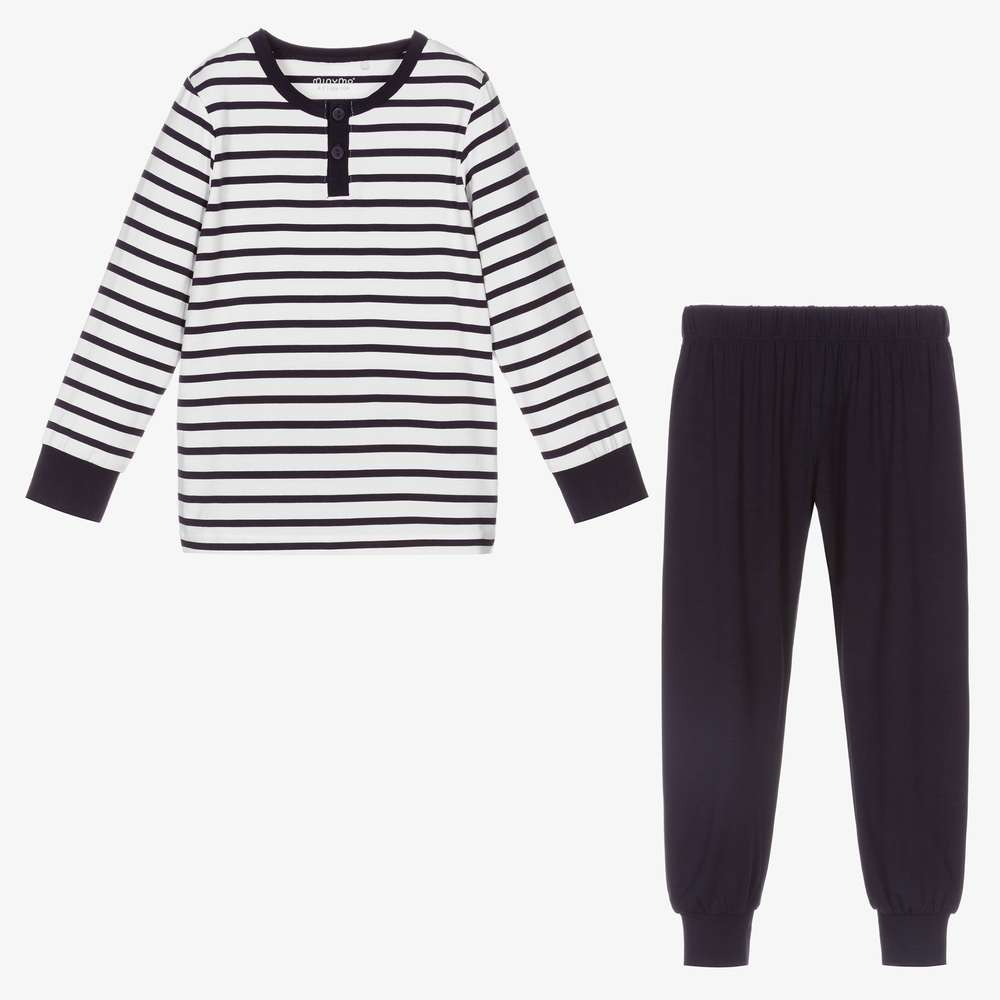 Minymo-Boys White & Blue Pyjamas | Childrensalon Outlet
