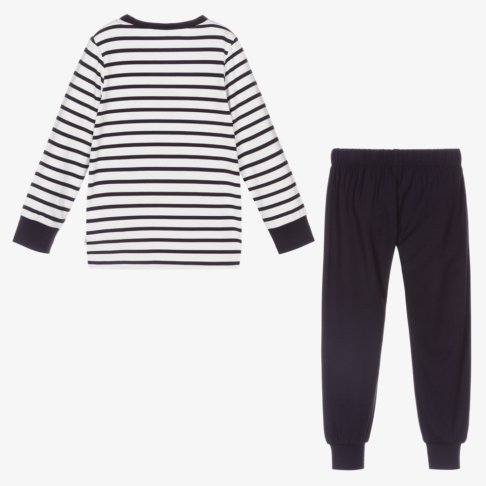 Minymo-Boys White & Blue Pyjamas | Childrensalon Outlet