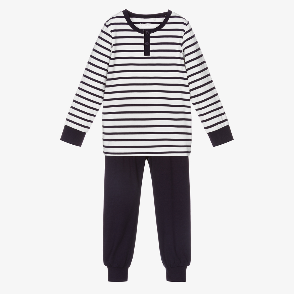 Minymo - Pyjama bleu/blanc Garçon | Childrensalon