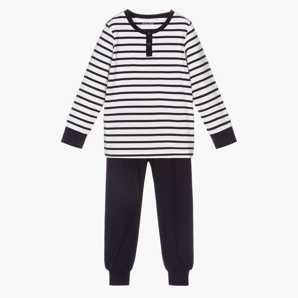 Minymo - Boys White & Blue Pyjamas | Childrensalon