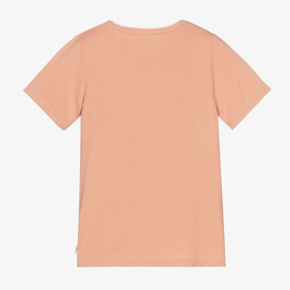 Minymo-Girls Pink Bamboo T-Shirt | Childrensalon Outlet