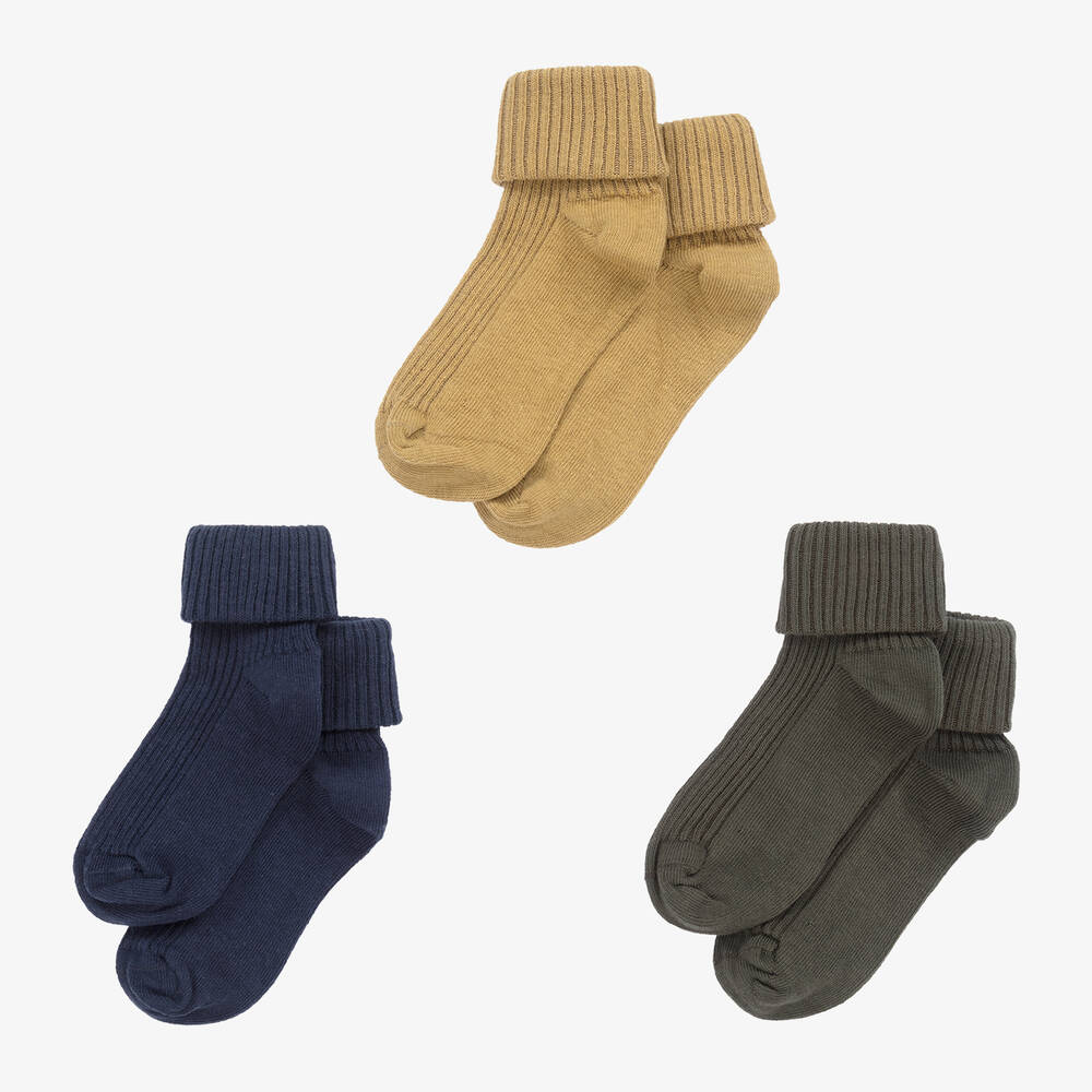 Minymo-جوارب لون أزرق وأخضر للأطفال (عدد 3) | Childrensalon Outlet