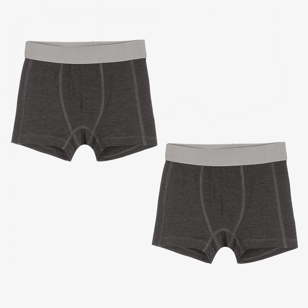 Minymo - Grey Boxer Shorts (2 Pack) | Childrensalon