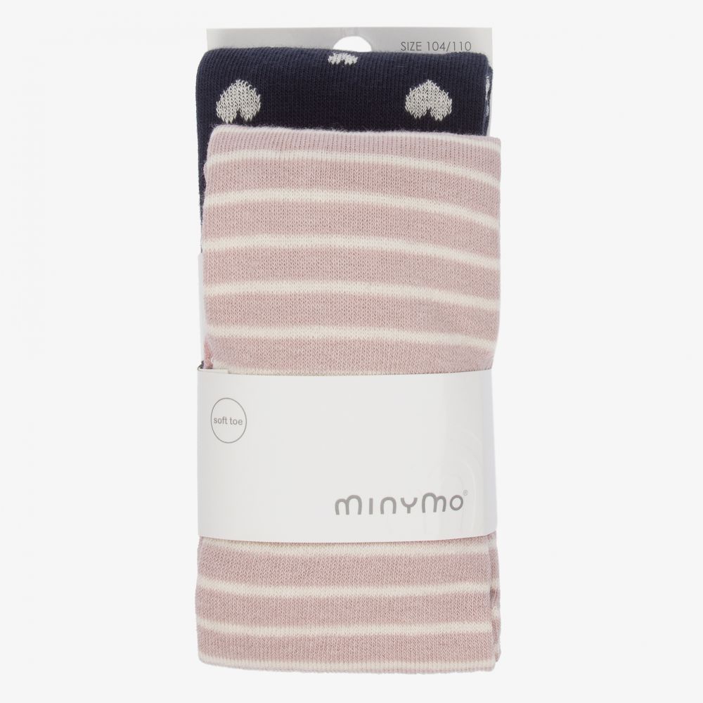 Minymo-Розовые и синие колготки (2пары) | Childrensalon Outlet