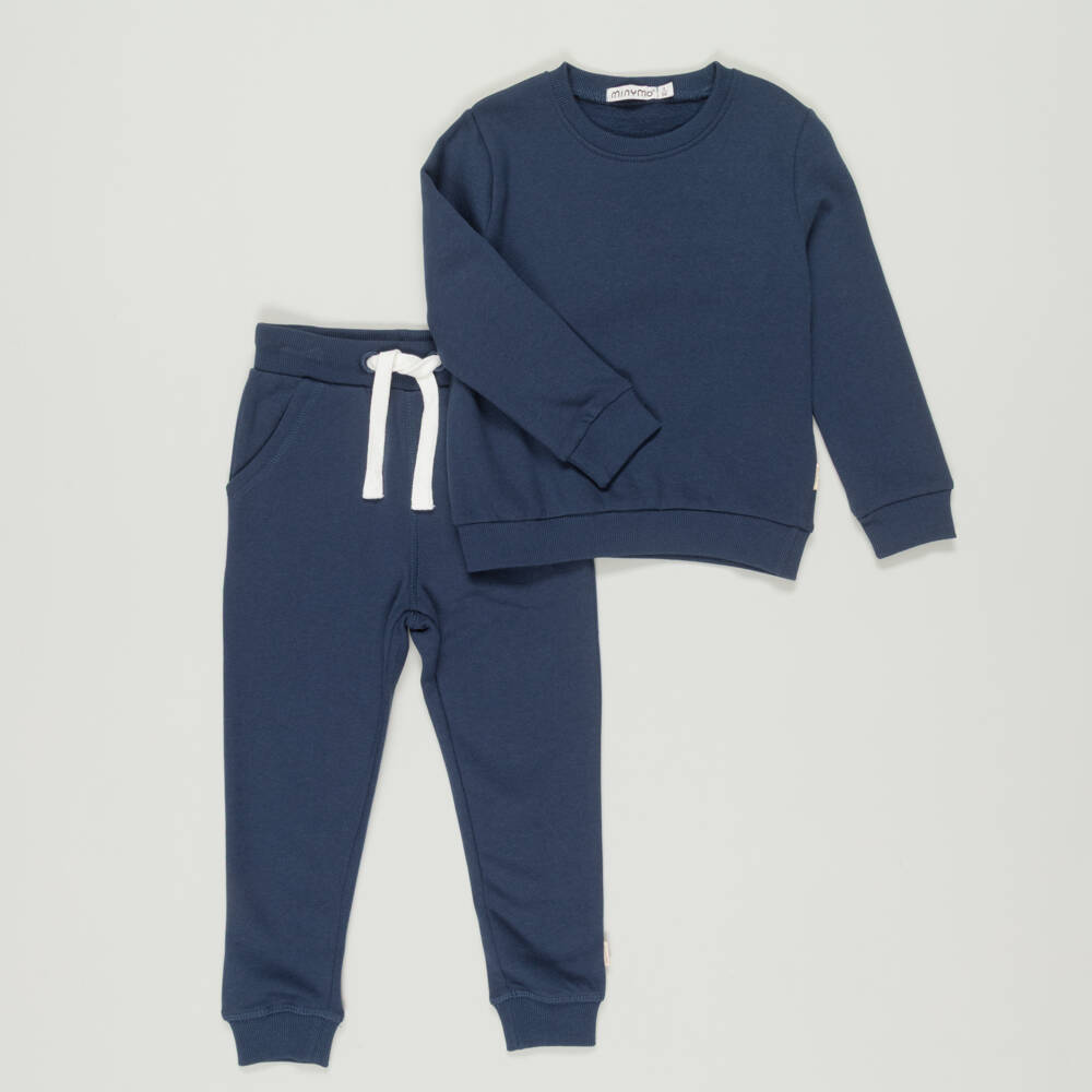 Minymo-Preloved Navy Blue Cotton Tracksuit (3 years) | Childrensalon Outlet
