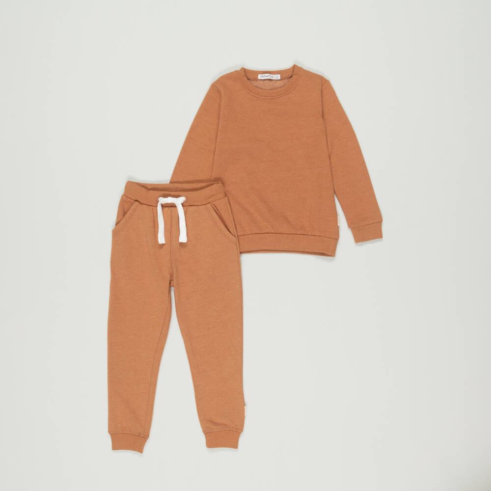 Minymo-Preloved Tan Brown Cotton Tracksuit (4 years) | Childrensalon Outlet