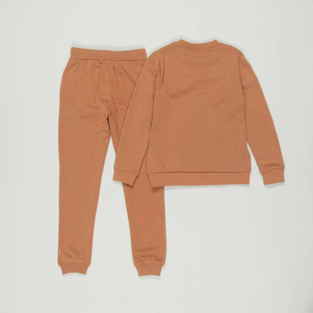 Minymo-Preloved Tan Brown Cotton Tracksuit (7 years) | Childrensalon Outlet