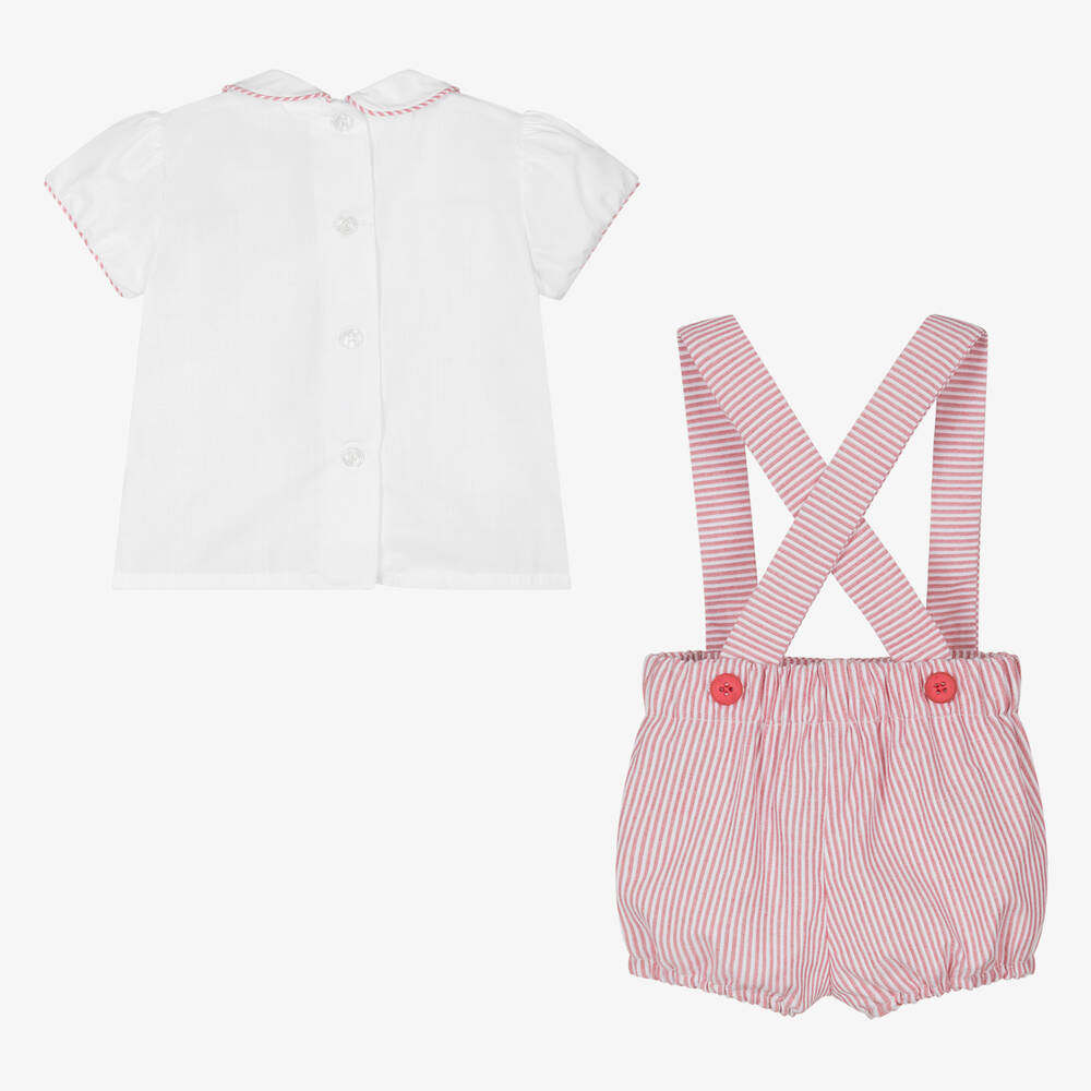 Miranda-Baby Boys Red Stripe Cotton Shorts Set | Childrensalon Outlet