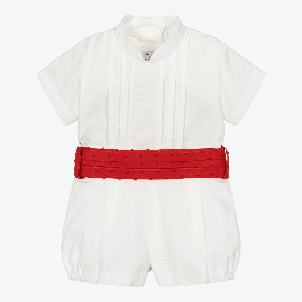 Miranda - Ensemble short blanc en coton bébé | Childrensalon