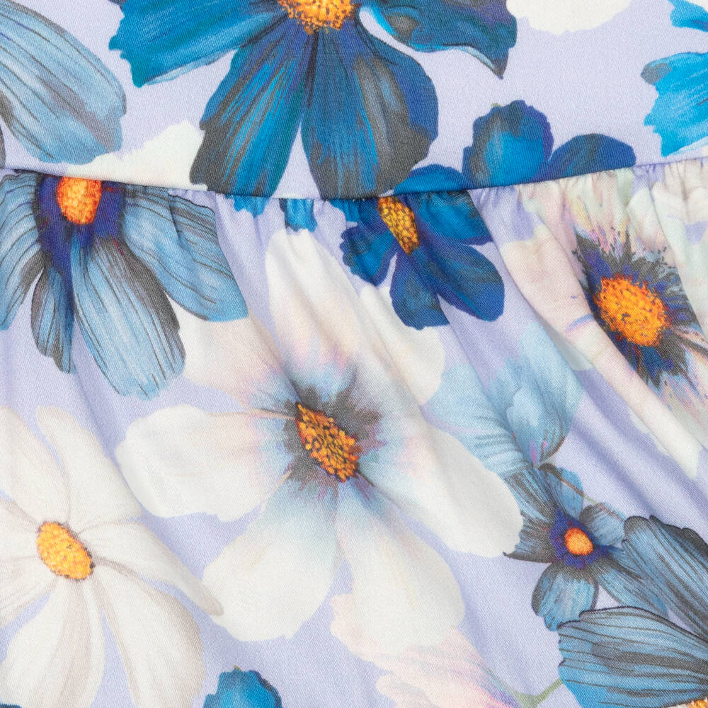 Miranda-Baby Girls Blue Floral Cotton Dress | Childrensalon Outlet