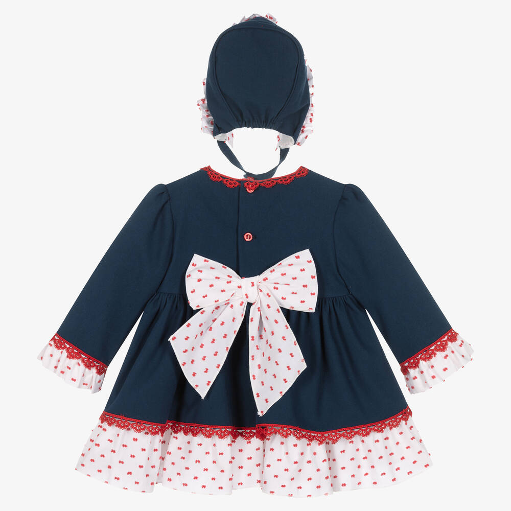 Miranda-Комплект с сине-белым платьем с красными деталями | Childrensalon Outlet
