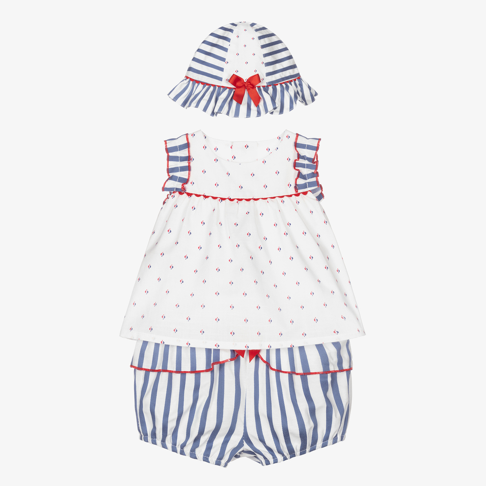 Miranda - Baby Girls Blue Shorts Set | Childrensalon