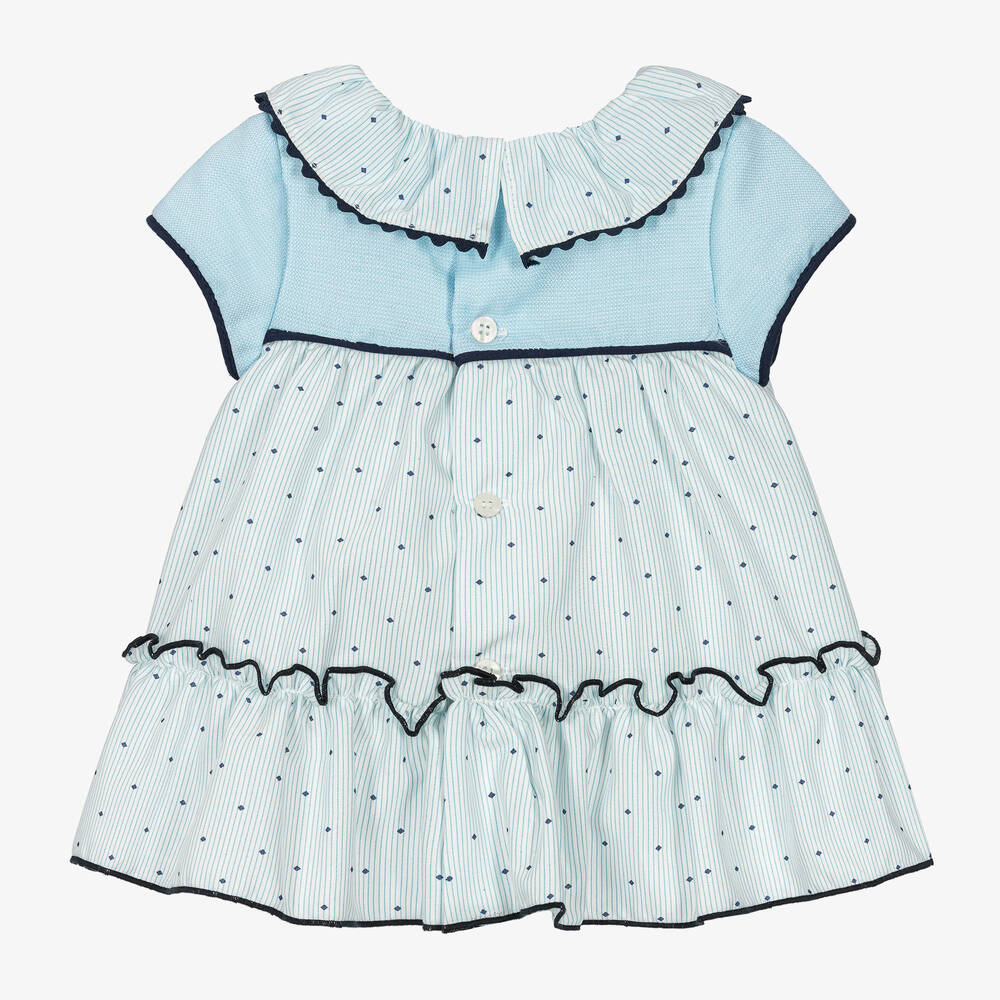 ميراندا-فستان قطن مقلم لون ازرق للمولودات | Childrensalon Outlet