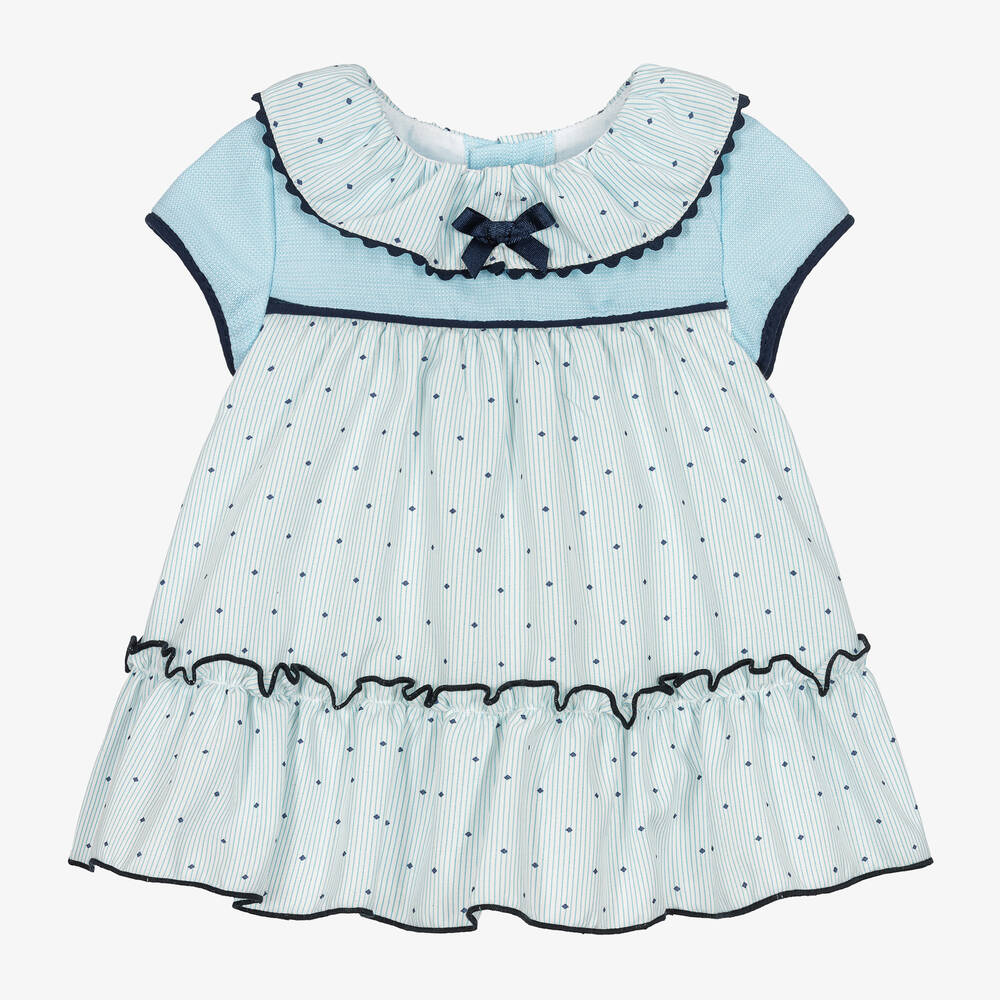 Miranda - Голубое платье в полоску для малышек | Childrensalon