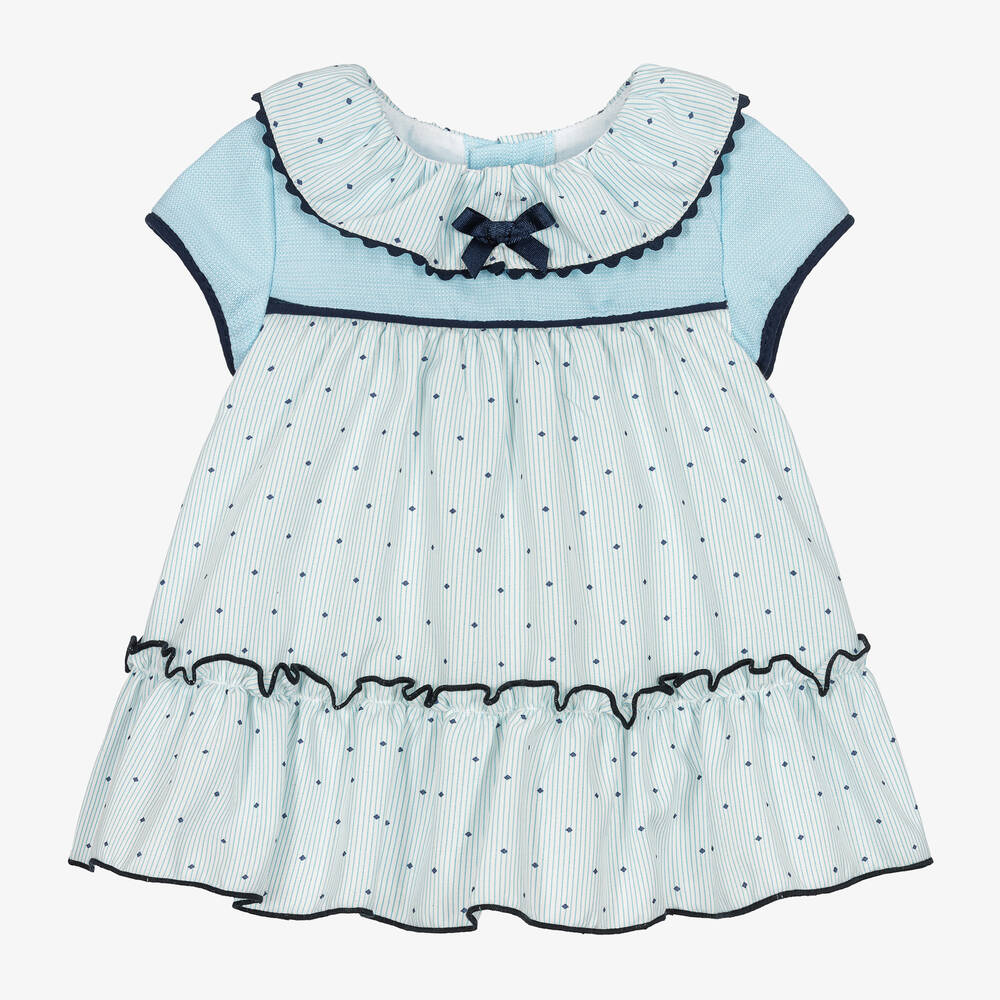 Miranda-Baby Girls Blue Striped Dress | Childrensalon Outlet