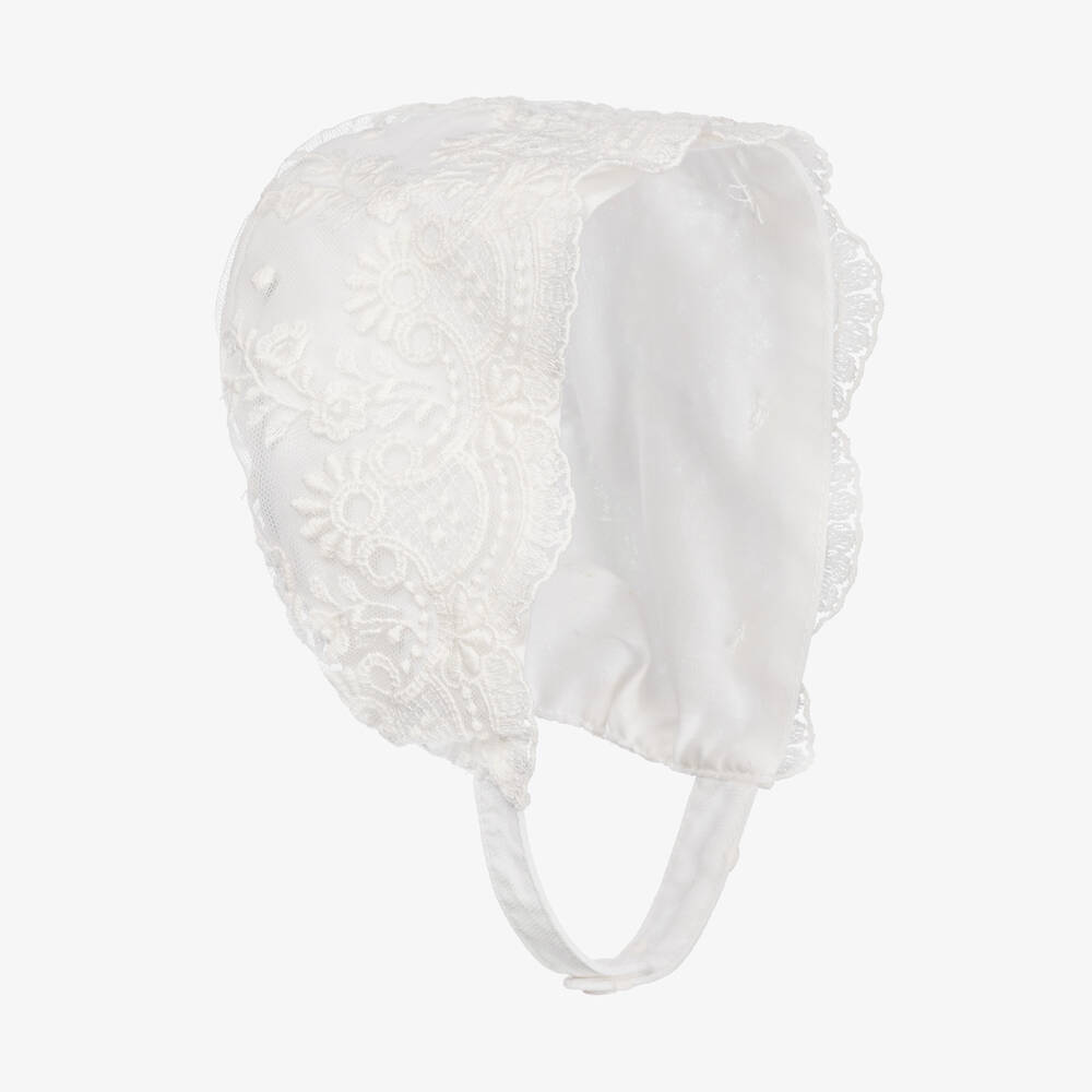 ميراندا-طقم فستان تول ودانتيل لون عاجي للمولودات | Childrensalon Outlet