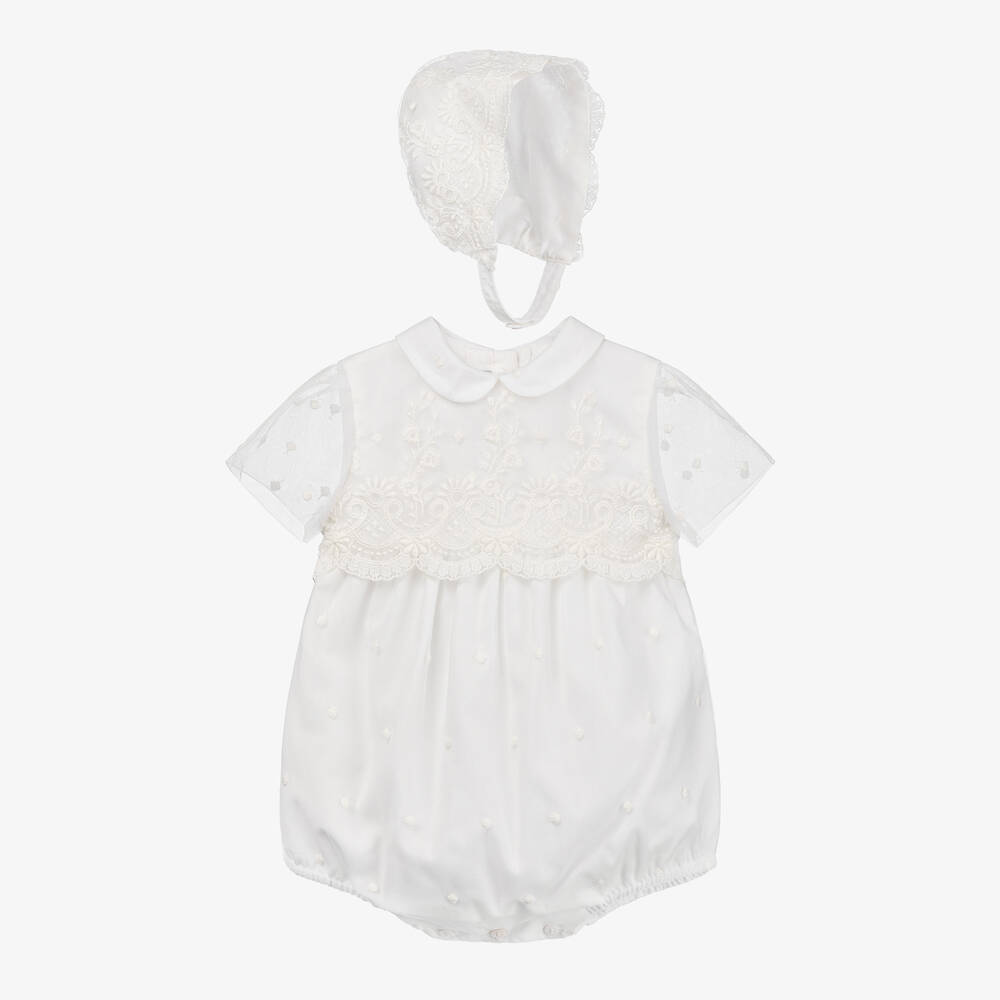 Miranda-طقم تبّان تول ودانتيل لون عاجي للمولودات | Childrensalon Outlet