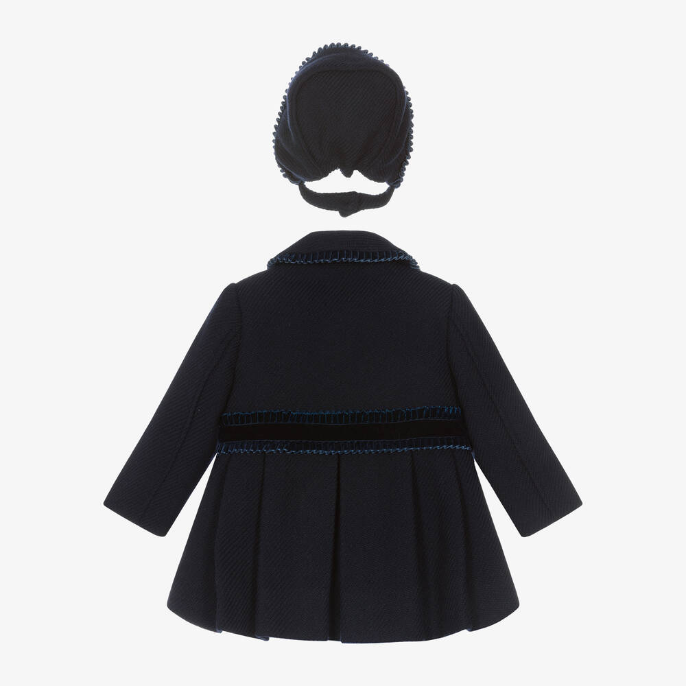 Miranda-Baby Girls Navy Blue Wool Coat | Childrensalon Outlet