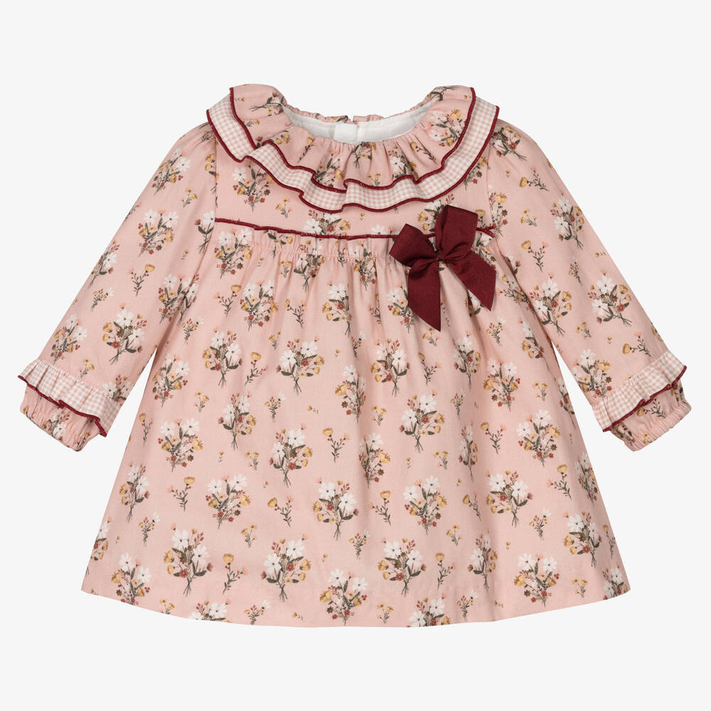 Miranda - Розовое хлопковое платье в цветочек | Childrensalon