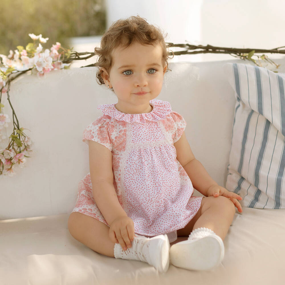 Miranda-Розовое платье и трусики для малышек | Childrensalon Outlet