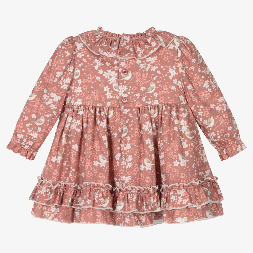 ميراندا-فستان أطفال بناتي قطن لون زهري بطبعة ورود | Childrensalon Outlet