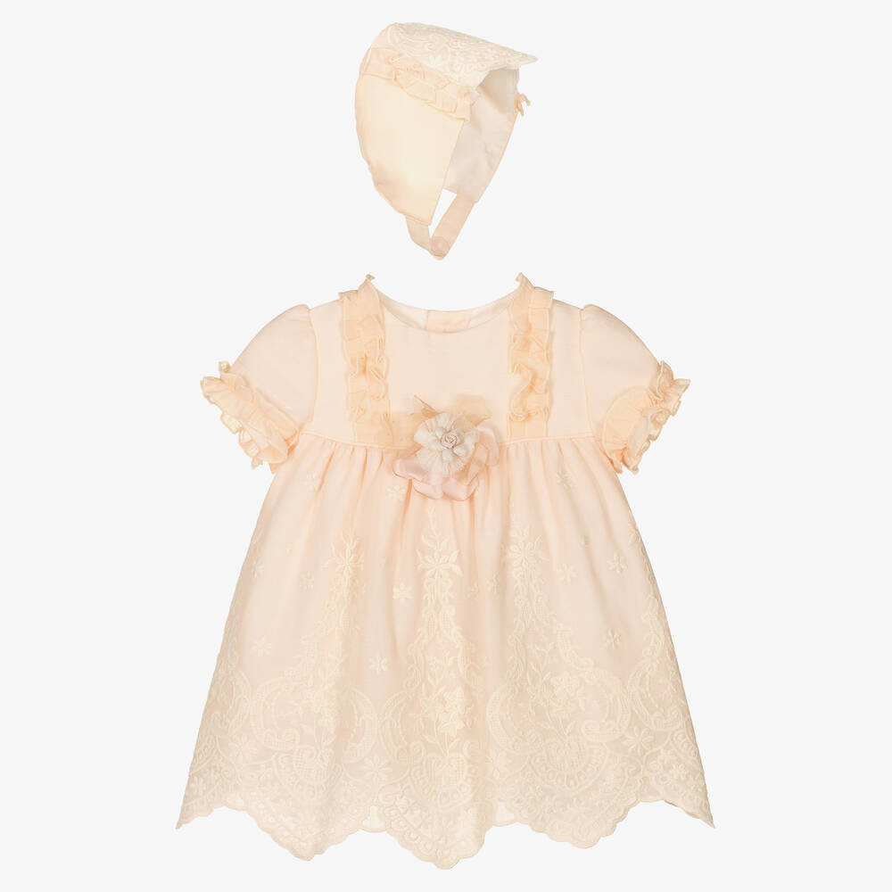 Miranda - Rosa Spitzenkleid-Set für Babys | Childrensalon