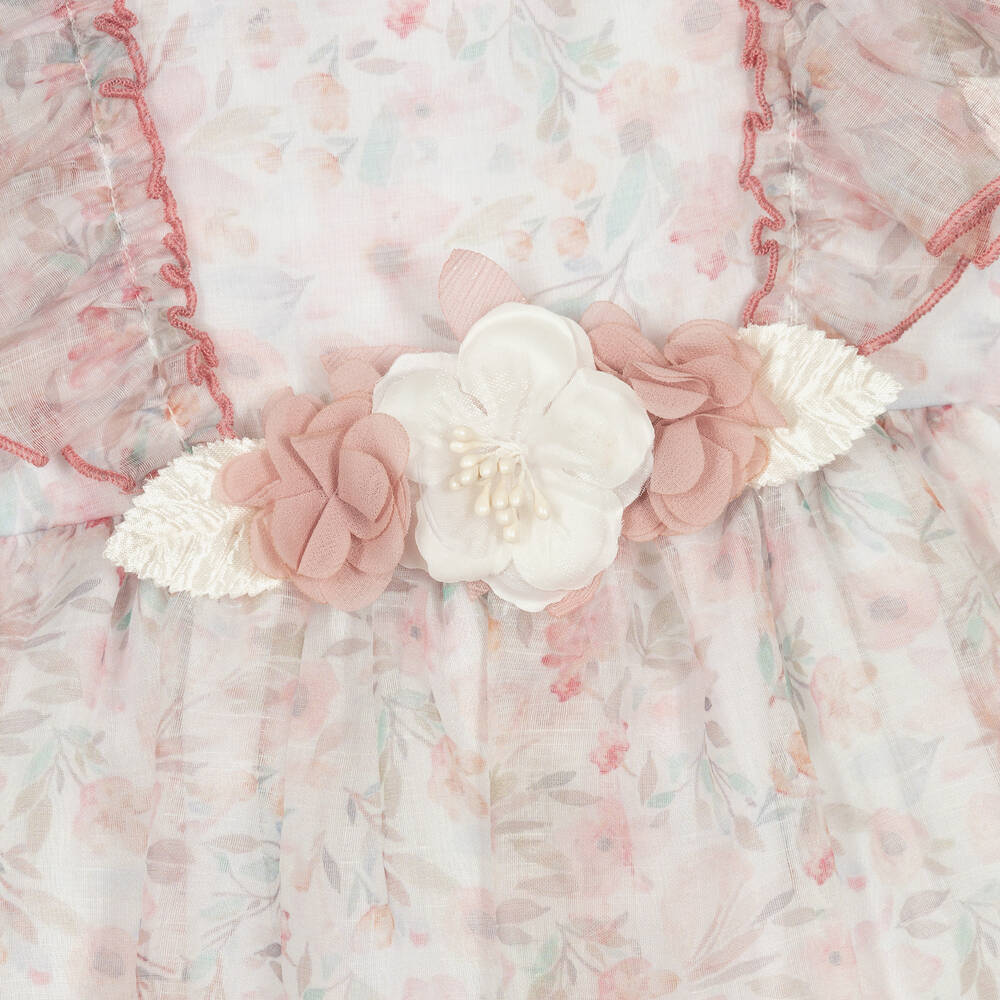 Miranda-Baby Girls Pink Organza Ruffle Dress | Childrensalon Outlet