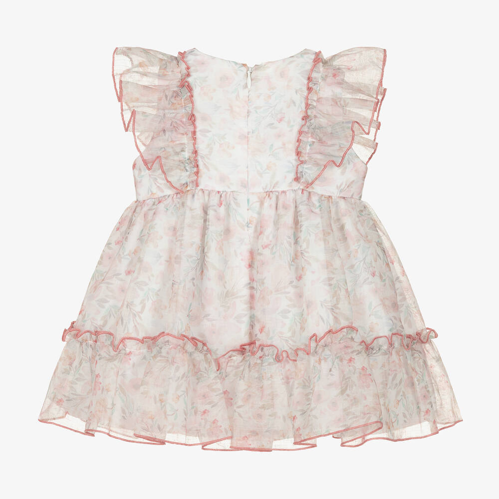 Miranda-Baby Girls Pink Organza Ruffle Dress | Childrensalon Outlet