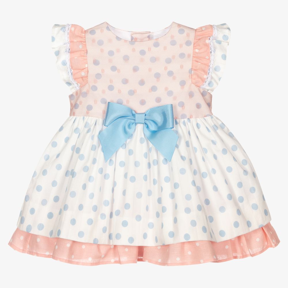 Miranda - Baby Girls Pink Spot Dress Set | Childrensalon