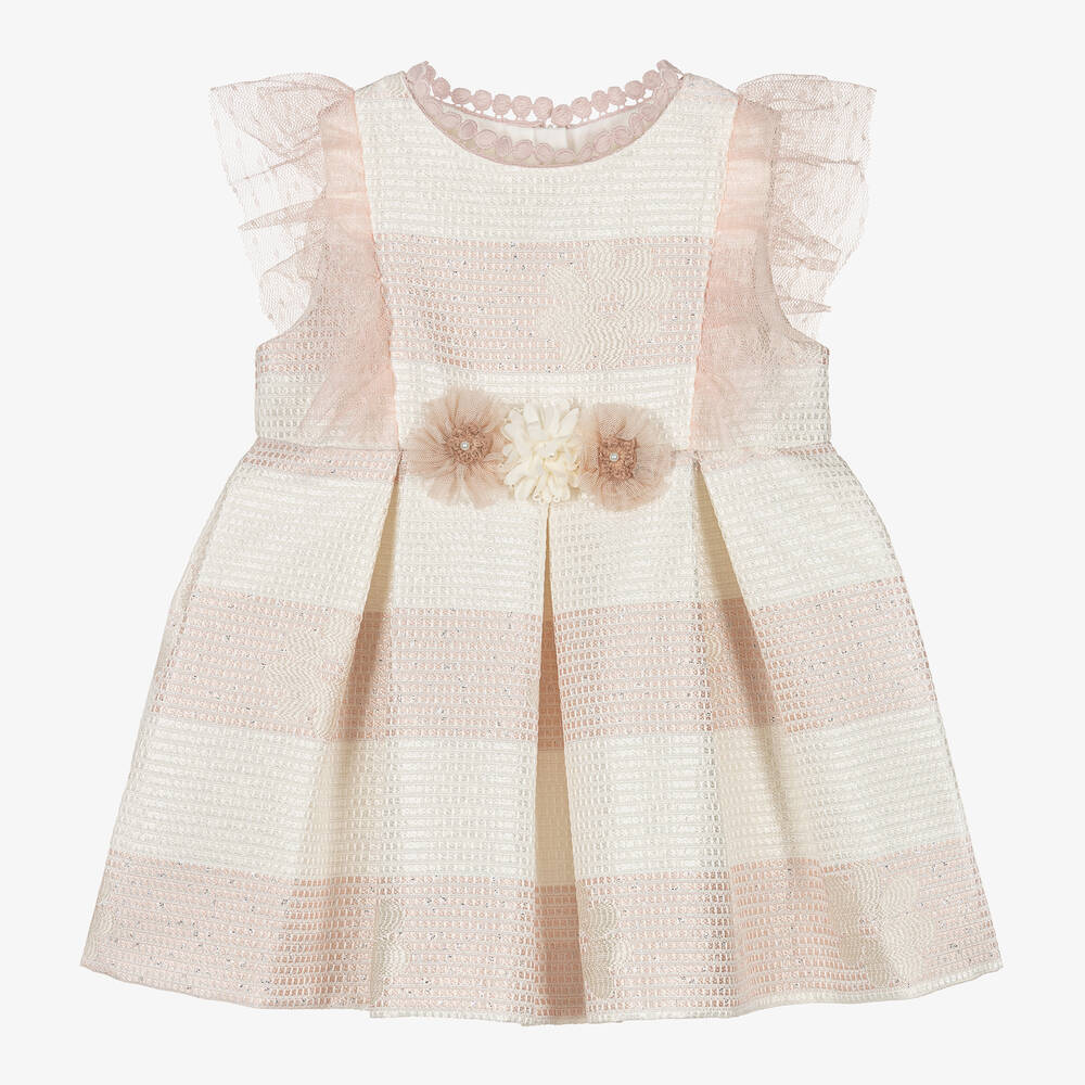 Miranda - Baby Girls Pink Striped Floral Dress | Childrensalon