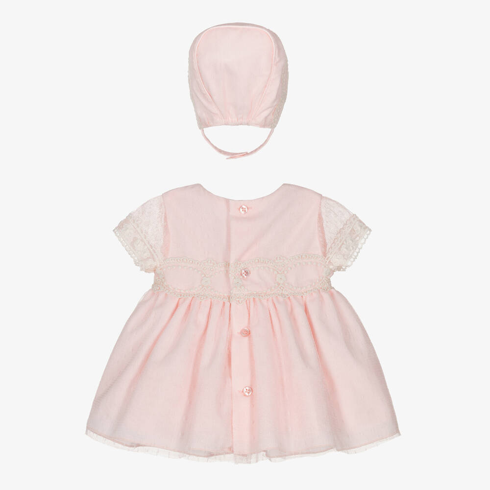 Miranda-Baby Girls Pink Tulle & Lace Dress Set | Childrensalon Outlet