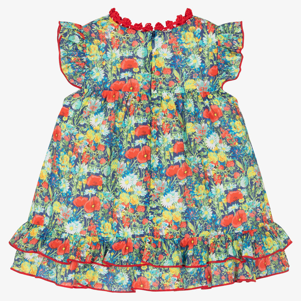 Miranda-Красное хлопковое платье в цветочек | Childrensalon Outlet