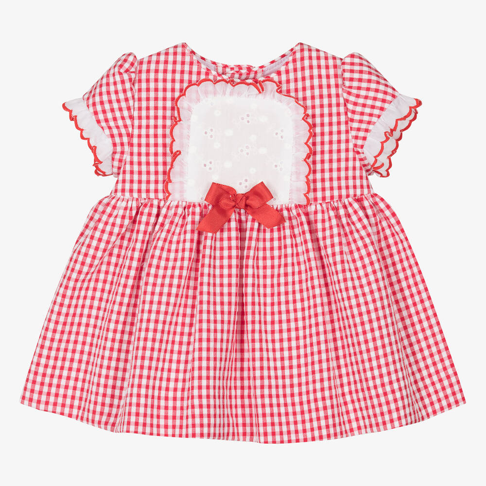 Baby Girls Red Gingham Cotton Dress