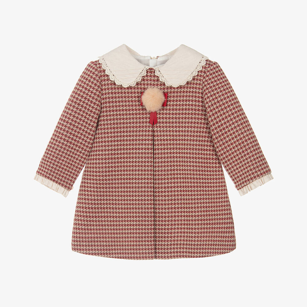 Miranda-فستان كاروهات بنقشة هوندستوث لون أحمر للمولودات | Childrensalon Outlet