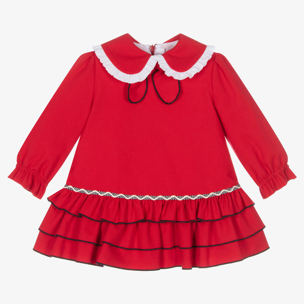 Miranda - Rotes Rüschenkleid für Babys (M) | Childrensalon
