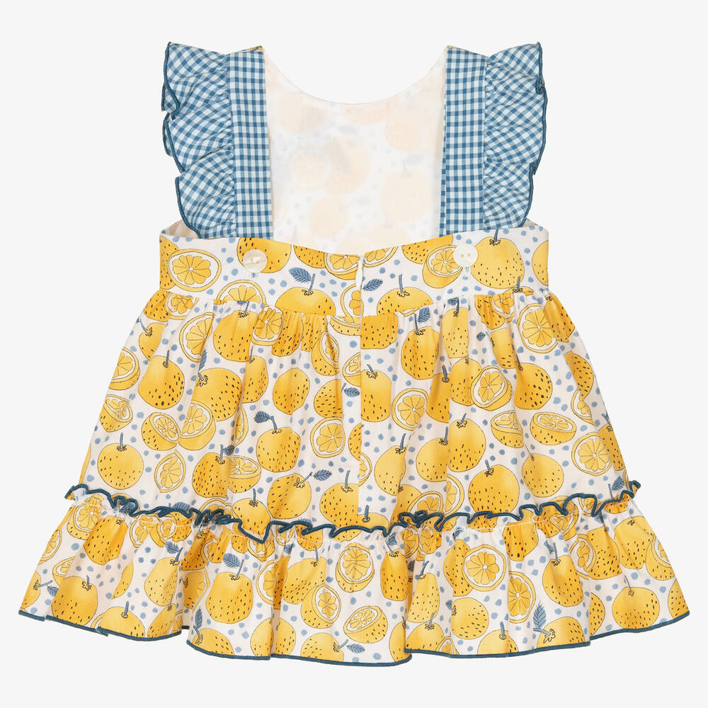 Miranda Baby Girls Yellow Lemon Print Dress Childrensalon Outlet