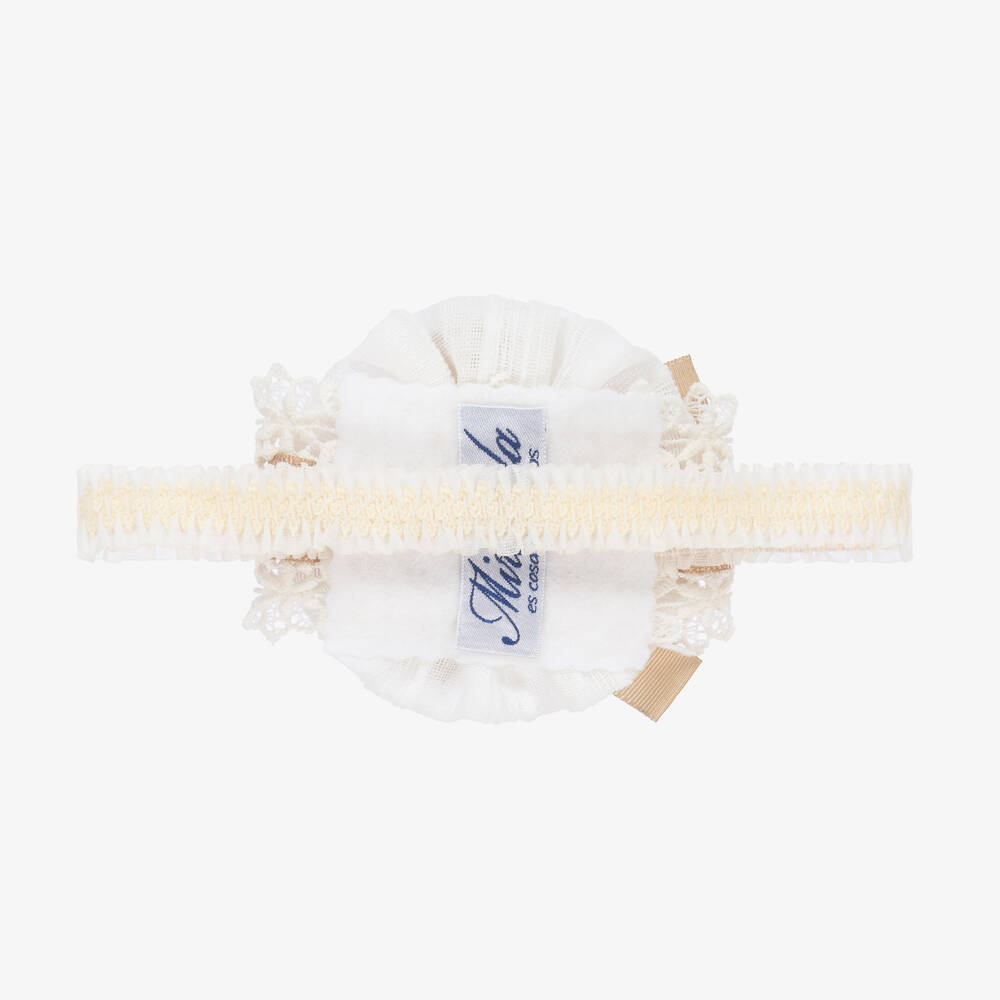 ميراندا-طوق للشعر دانتيل لون بيج وعاجي للبنات | Childrensalon Outlet