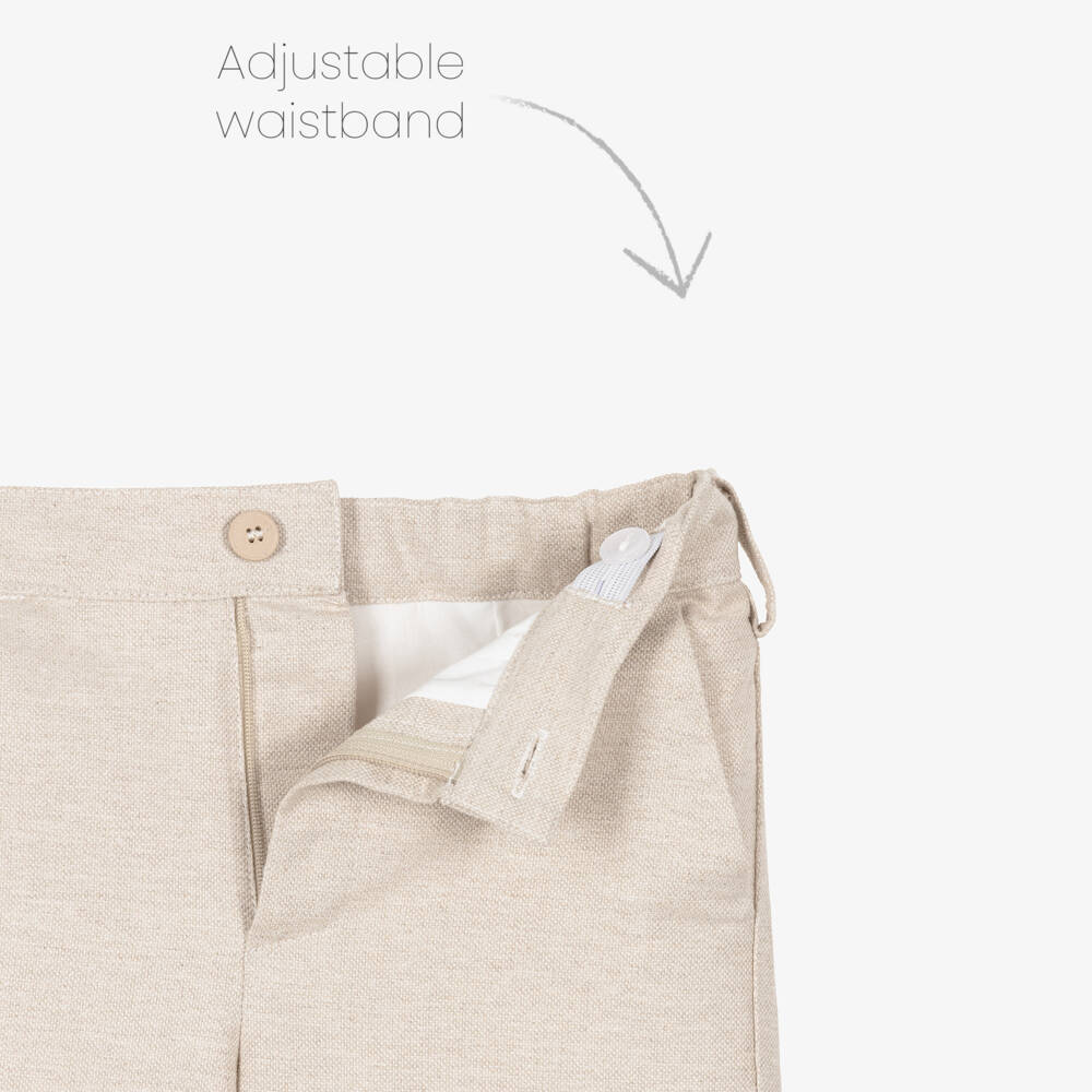 Miranda-Beige Shirt Short Waistcoat Set | Childrensalon Outlet