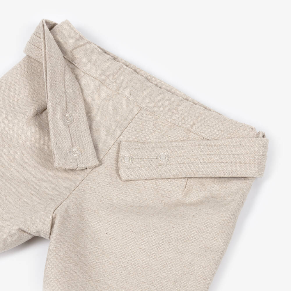 Miranda-Beige Shirt Short Waistcoat Set | Childrensalon Outlet