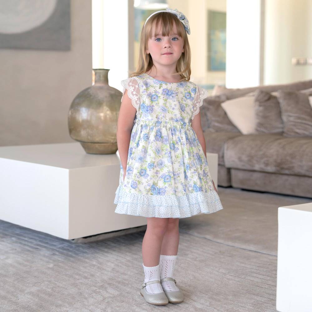 Miranda-Blue Floral Dress | Childrensalon Outlet