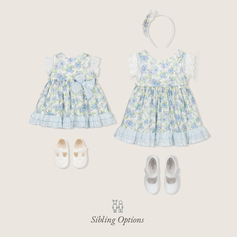 Miranda-Blue Floral Dress | Childrensalon Outlet