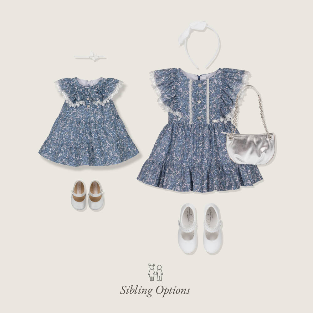 Miranda-Blue Floral Dress | Childrensalon Outlet