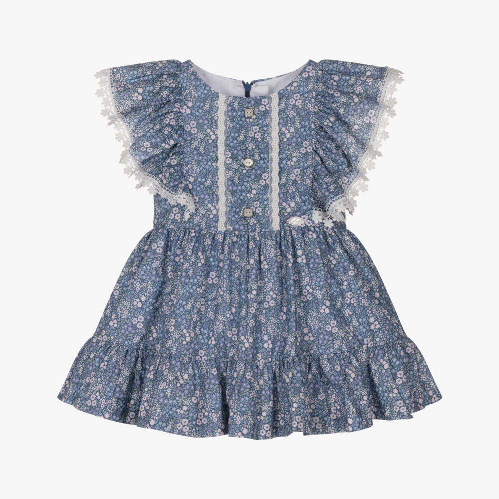 Miranda-Blue Floral Dress | Childrensalon Outlet