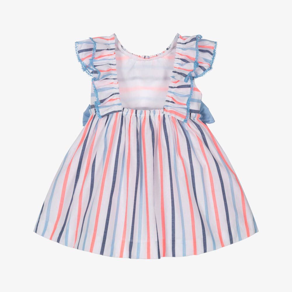Miranda-Blue Stripe Bows Dress | Childrensalon Outlet