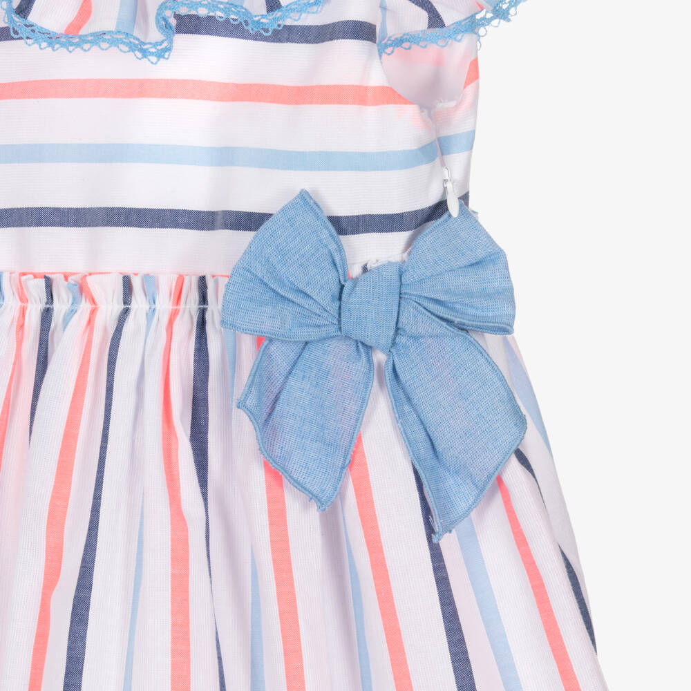 Miranda-Blue Stripe Bows Dress | Childrensalon Outlet