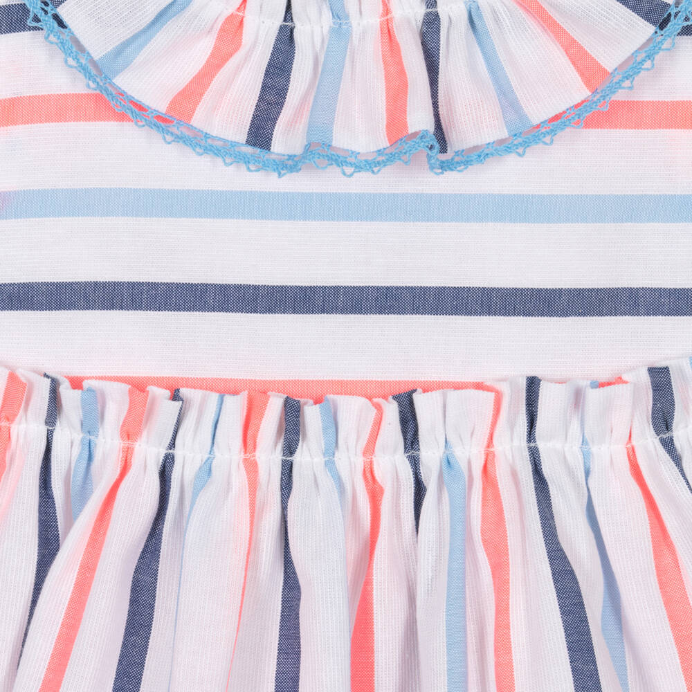 Miranda-Blue Stripe Bows Dress | Childrensalon Outlet
