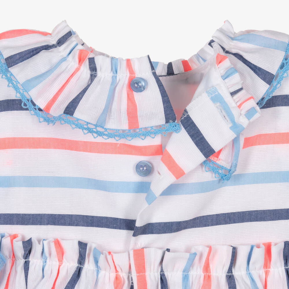Miranda-Blue Stripe Bows Dress | Childrensalon Outlet