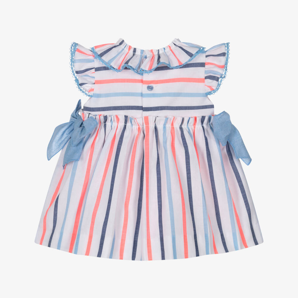 Miranda-Blue Stripe Bows Dress | Childrensalon Outlet