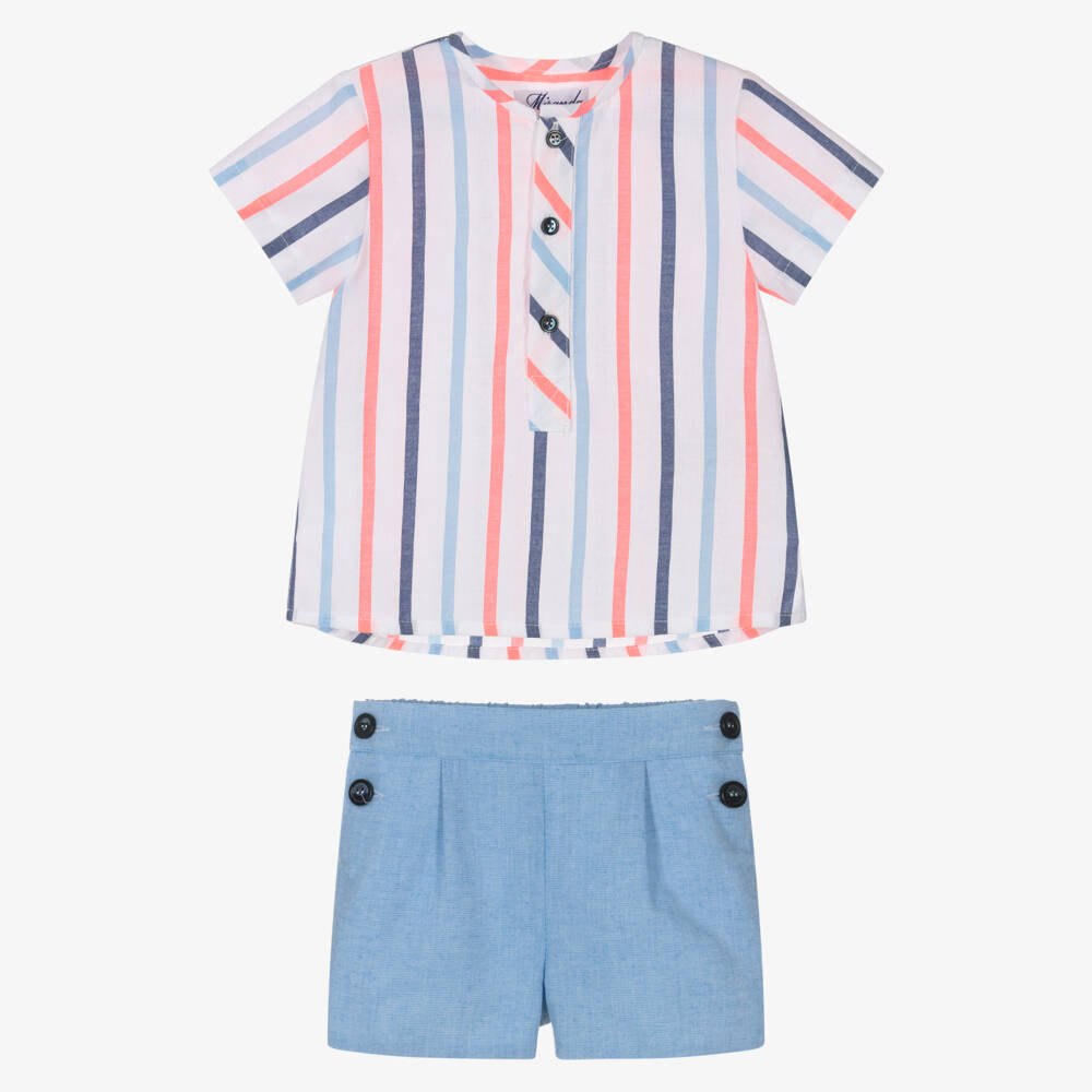 Miranda-Blue Stripe Short Set | Childrensalon Outlet