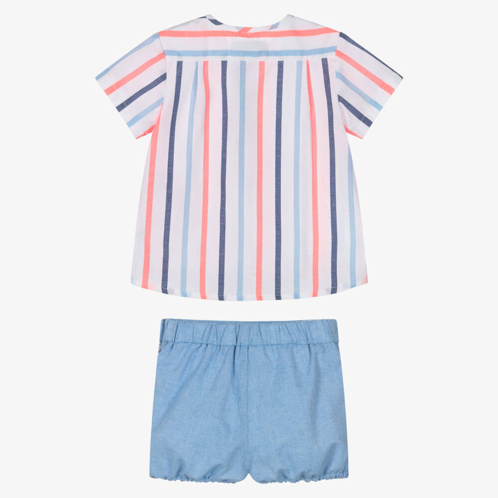 Miranda-Blue Stripe Short Set | Childrensalon Outlet